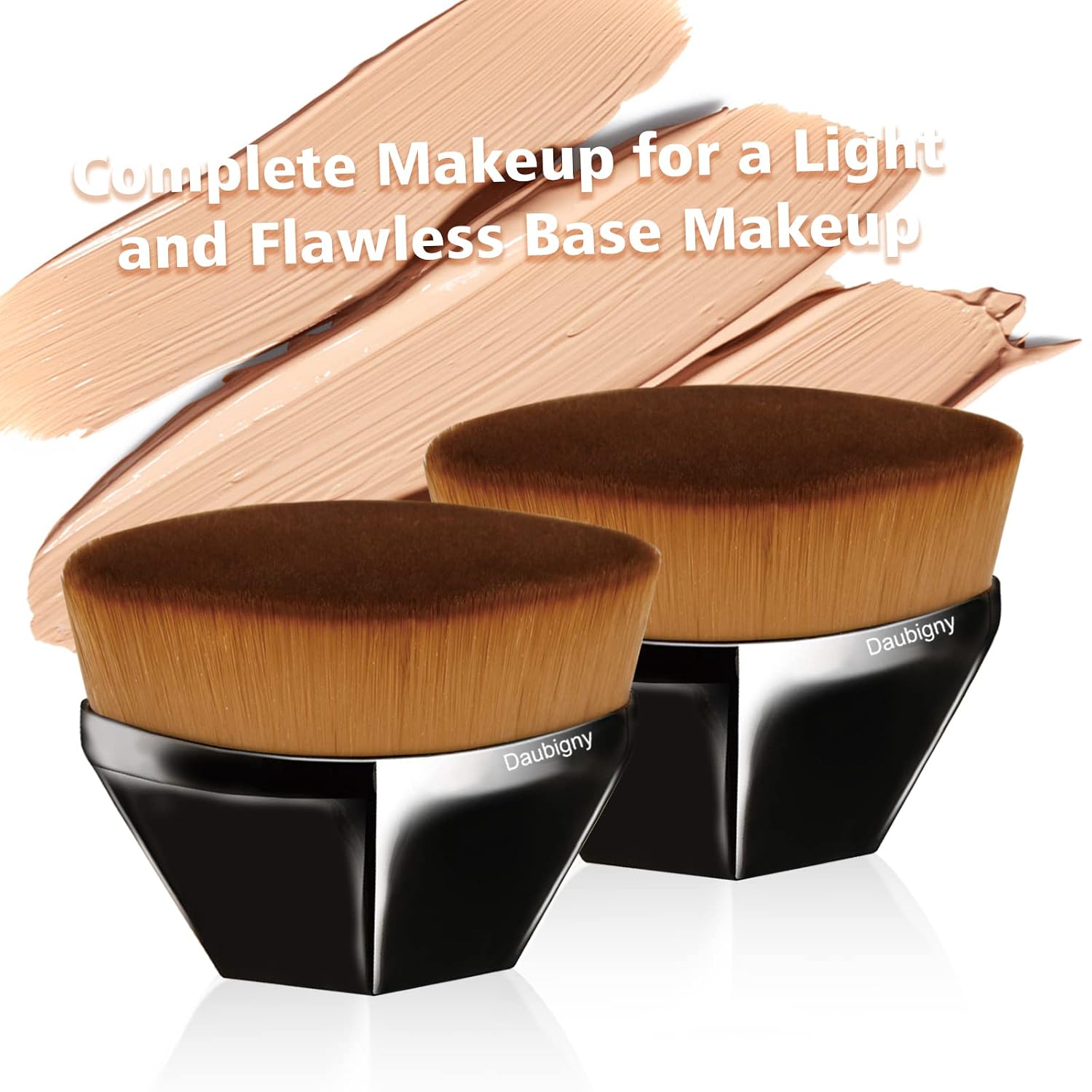 Foundation Makeup Brush Flat Top Kabuki Hexagon Face Blush Liquid Powder Foundation Brush for Blending Liquid, Cream