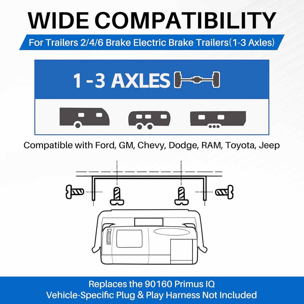 90160 Proportional Trailer Brake Controller for 1-3 Axles