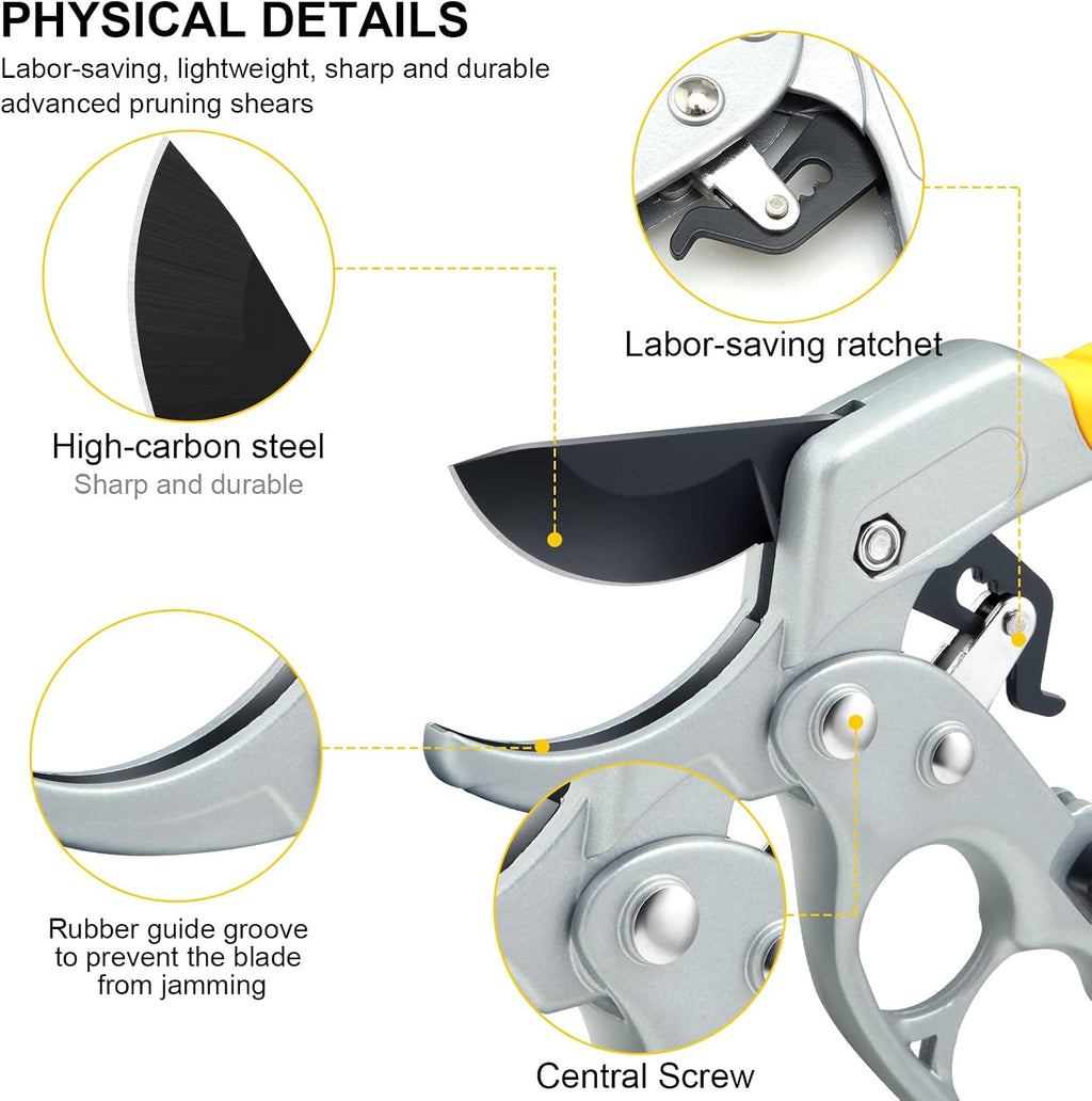 Premium Pruning Shears For Gardening, Work 3 Times Easier, Pruners Heady Duty, Sharp Garden Clippers Cuting Florist