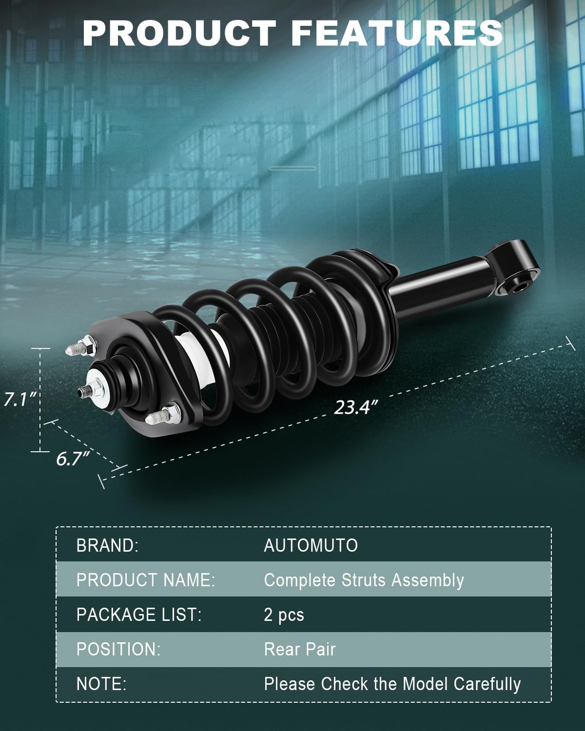 AUTOMUTO Rear Complete Struts Coil Spring Assembly for Honda CR-V 2012-2016