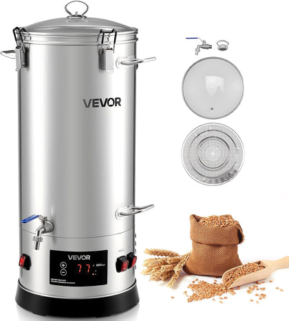 Beer Brewing Equipment, 8 Gal/30L 304 Stainless Steel Home Beer Brewer,1500W All-in-One Home Brewing Kit with Tall