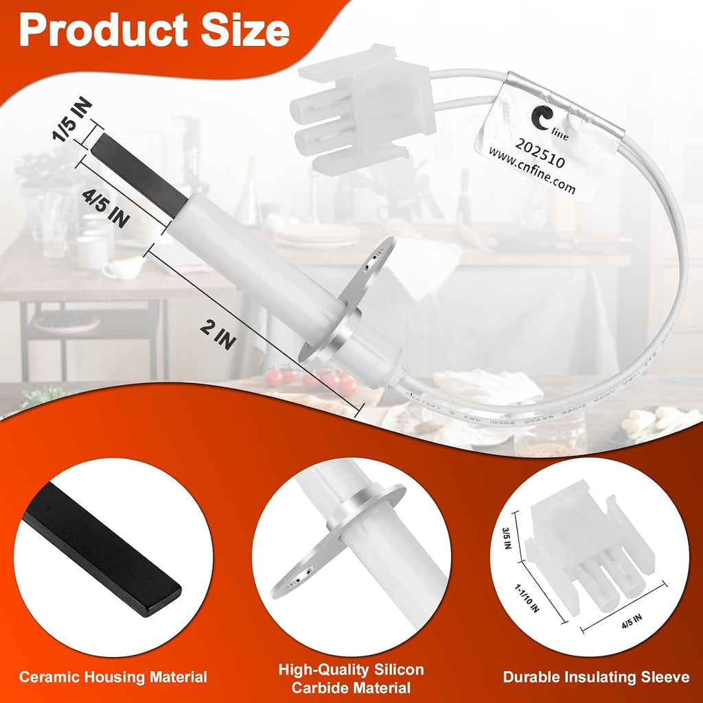 0130F00008S 0130F00008 Furnace Hot Surface Ignitor by Cenipar Compatible with Goodman Hot Surface Ignitor Heater Igniters Replace 0130f00008 0130f00008s1 789-707A1 SSN084KS