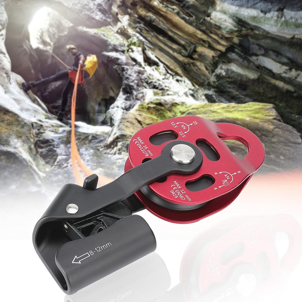 25KN Climbing Pulley Outdoor Rope Pulleys 7075 Aviation Aluminum Heavy Duty Rock Pulleys of Single Swivel