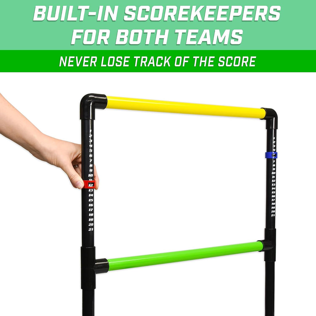 Ladder Toss Indoor & Outdoor Game Set with 6 Soft Rubber Bolo Balls and Travel Carrying Case - Choose Pro or Classic