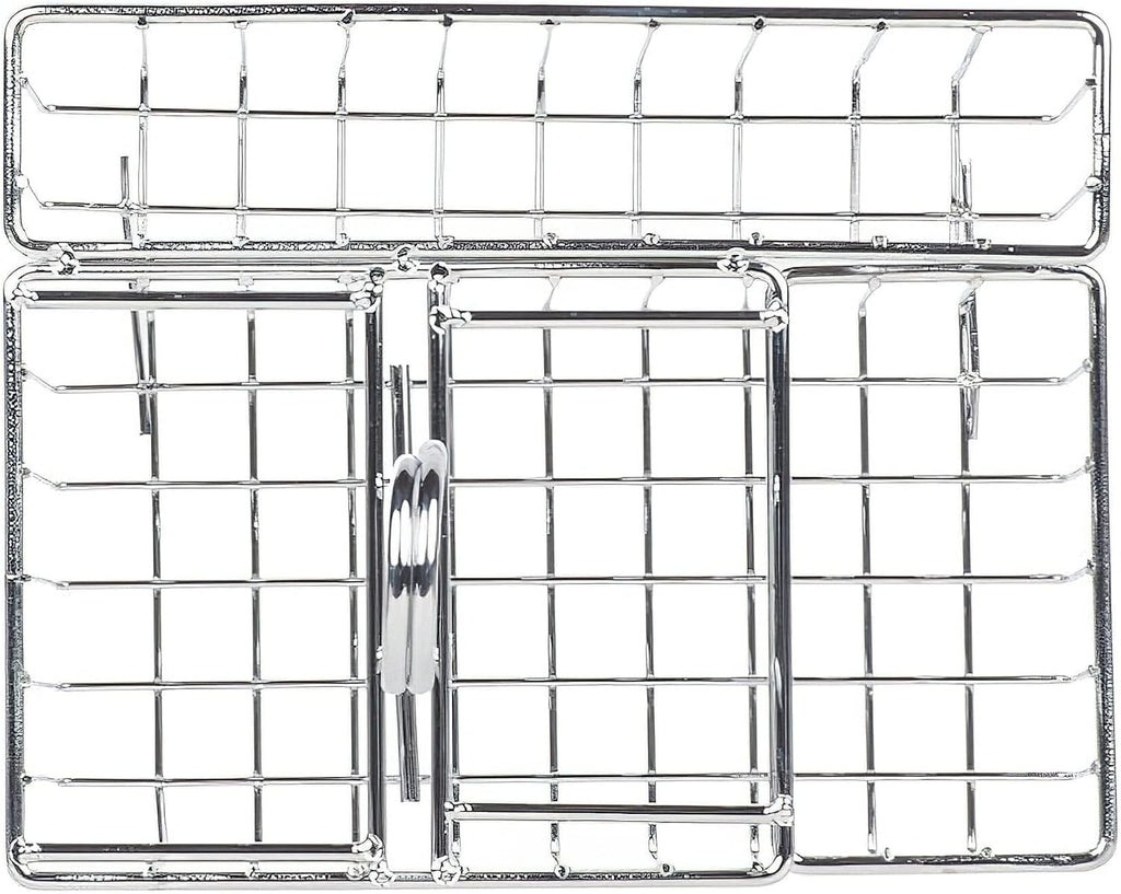 Modern Chrome Metal Four Compartment Condiment Caddy Table Caddies Collection