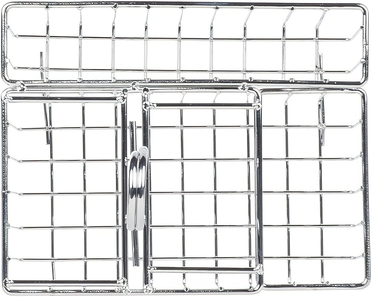 Modern Chrome Metal Four Compartment Condiment Caddy Table Caddies Collection