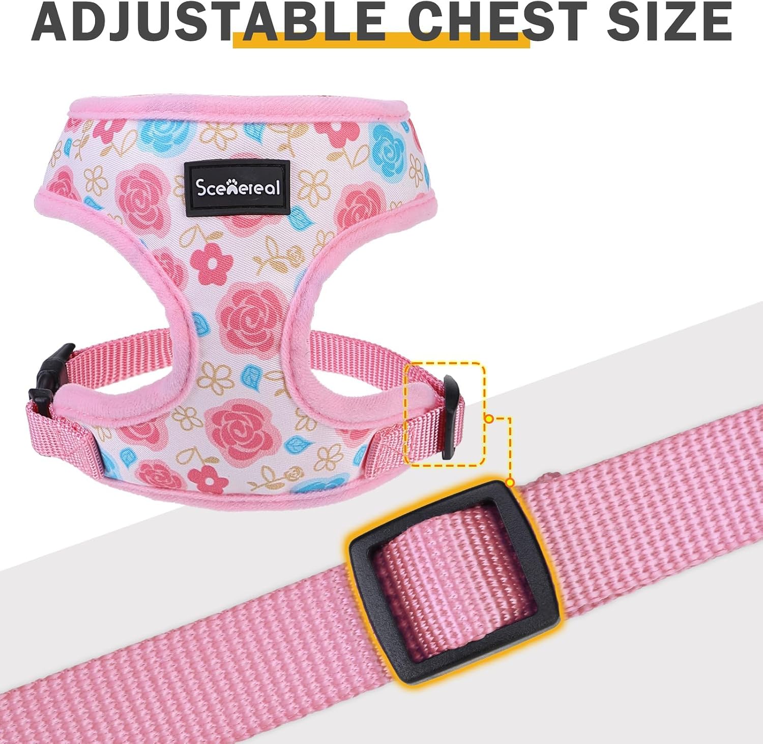 Small Dog Harness Collar and Leash Set, Adjustable No Pull Pet Harnesses, No Chock Soft Mesh Vest for Doggie Puppy