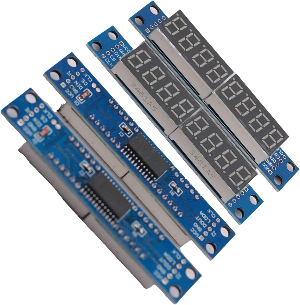 DEVMO 4pcs 8-Digit 7 Segment Module MAX7219 8 Bit Digital Segment Tube LED Display Module Supports Cascade Eight Bit Serial 3 IO Ports Compatible with Ar-duino MCU/51/AVR/STM32