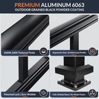 4 Pack 36 in x 6 ft Modular Aluminum Porch and Deck Railing Kit