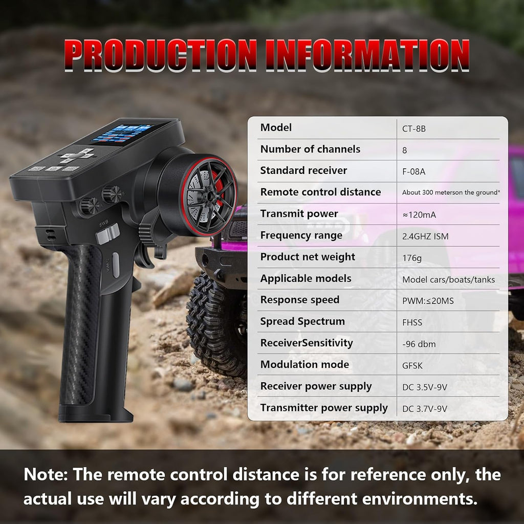 GOUPRC Racing RC Transmitter 8CH 2.4GHz & Receiver with 2204 2400KV Brushless Outrunner Transmission Motor & Uprade
