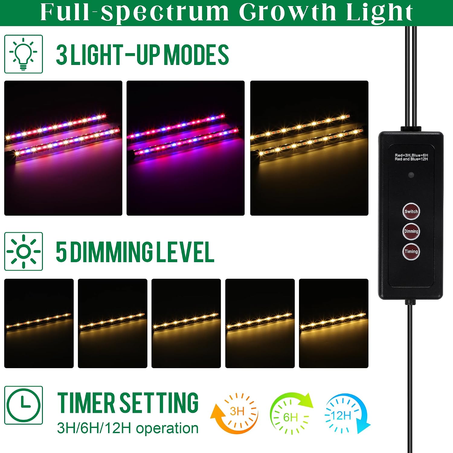 Seed Starter Kit 40-Cell Seed Starter Tray with Grow Lights Full Spectrum Seedling Heat Mat 40 Peat Pellets Seeds