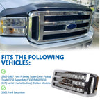 Perfit Liner Front Grille Grill Fits FORD F250 05-07 Chrome