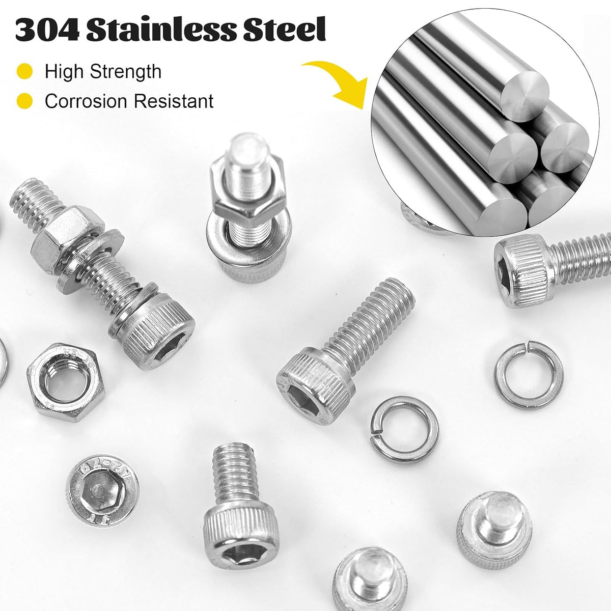 1220PCS M3 M4 M5 M6 Metric Hex Socket Head Screws Assortment Kit