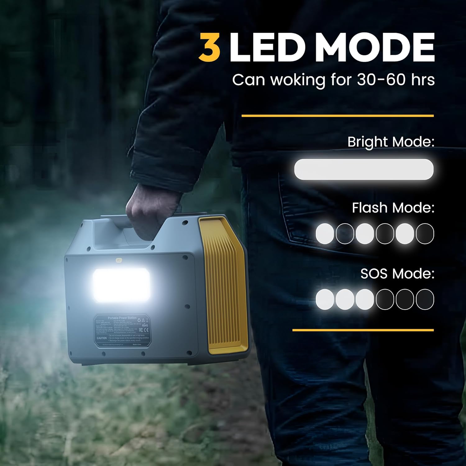 Portable Power Station,300W Solar Generator, 110V 296Wh Power Bank Two Pure Sine Wave AC Outlet 80000mAh Lithium