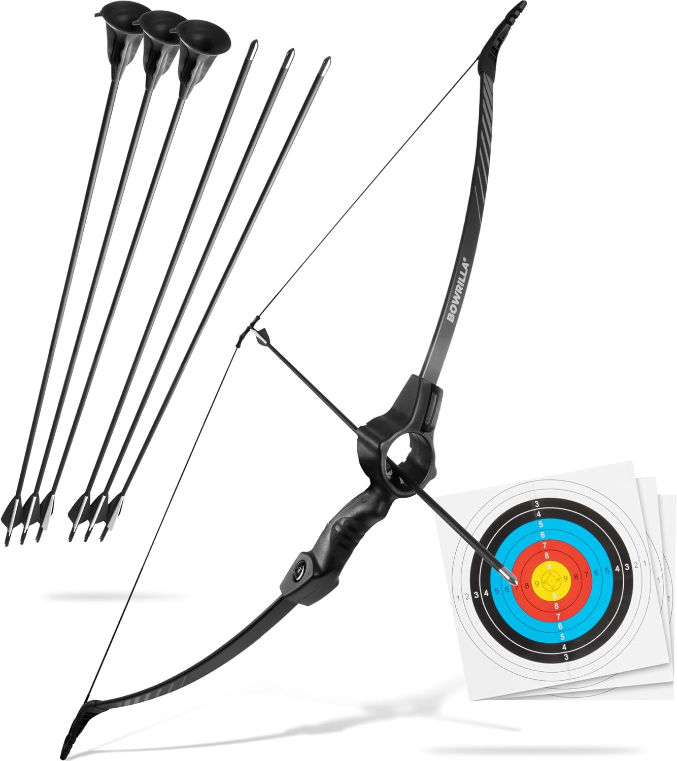 Bow and Arrow for Kids Ages 6+ | Beginner Archery Set with Aim Guide, 6 Carbon Hybrid Arrows & 3 Targets | 3-Piece