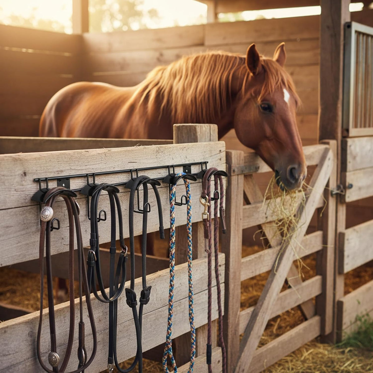 1 Pcs Bridle Rack for Horse Wall Mount, Horse Tack Bulk, Five Hooks
