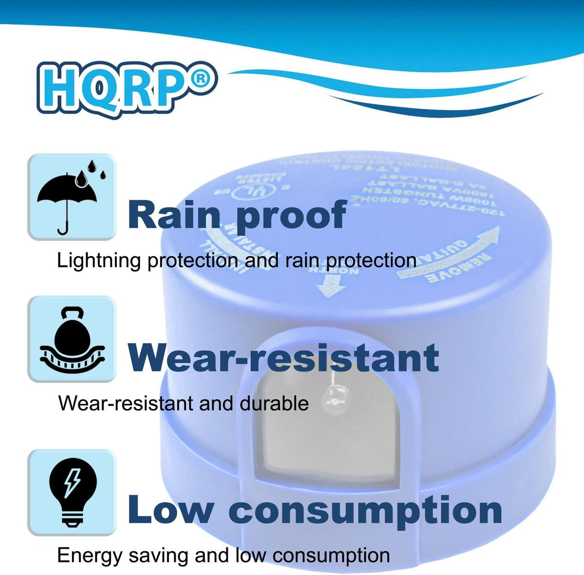 HQRP Photocell Sensor Outdoor Light Switch Dusk to Dawn Photoelectric Control Twist Lock Plug for Led Barn Light, Door Lights, Street Light, Parking Lot Light etc.