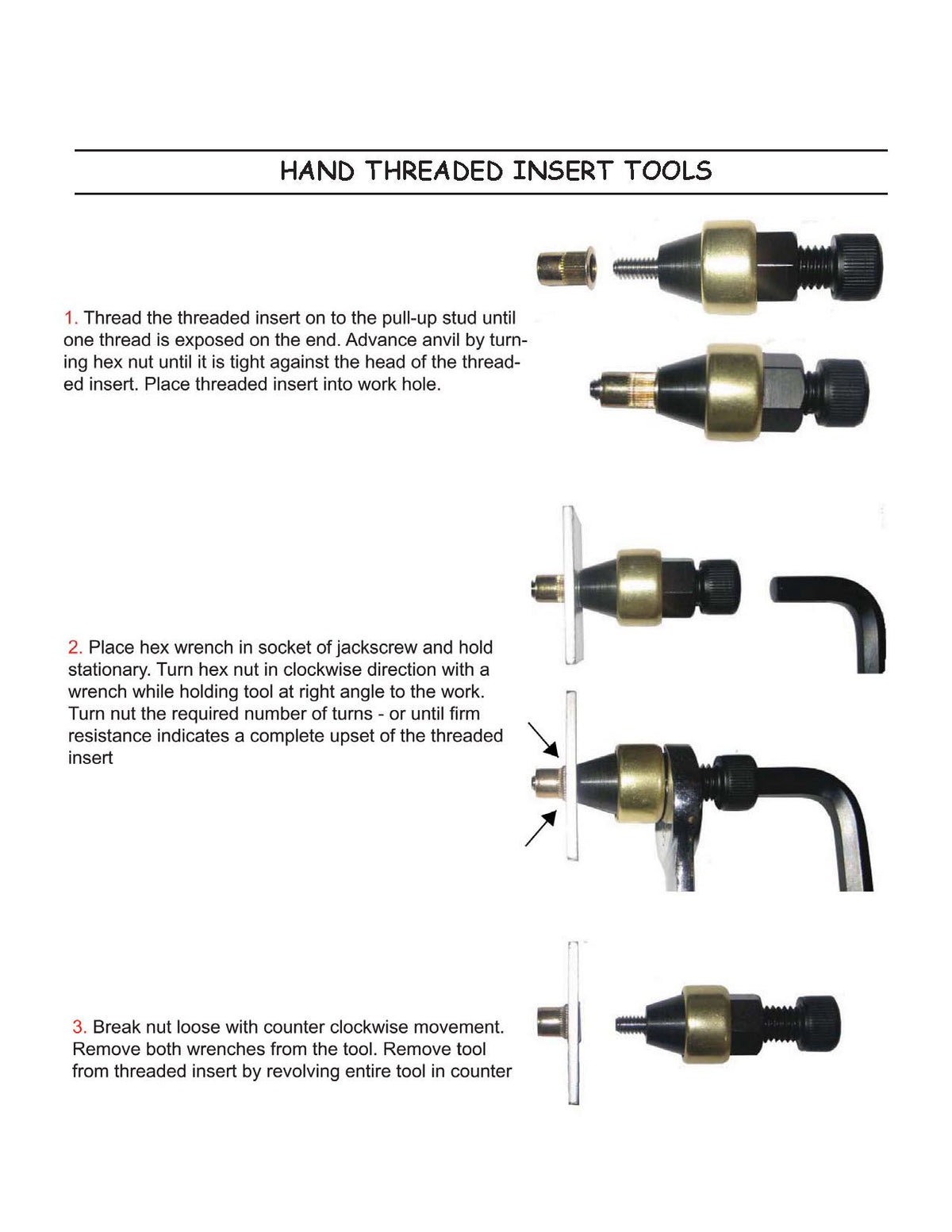 L 8-32 HEX Hand Wrench Threaded Insert Tool for Aluminum, Steel & Stainless Inserts