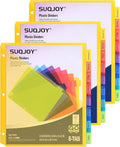 8-Tab Dividers for 3 Ring Binder, 24 Count Binder Dividers with Pockets, Subject Dividers, 3-Hole Plastics Sheets