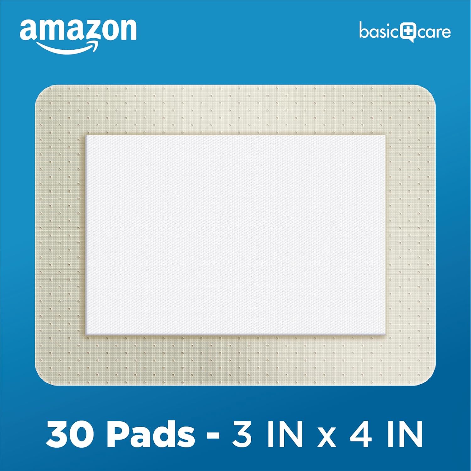 Sheer Adhesive Pad Bandages for Minor Cuts, Scrapes and Wounds, Extra Large 3 x 4 in, Non-Stick Pad, 30 Count