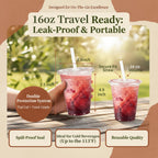 110 Pack 16 oz Clear Plastic Cups with Lids and Straws