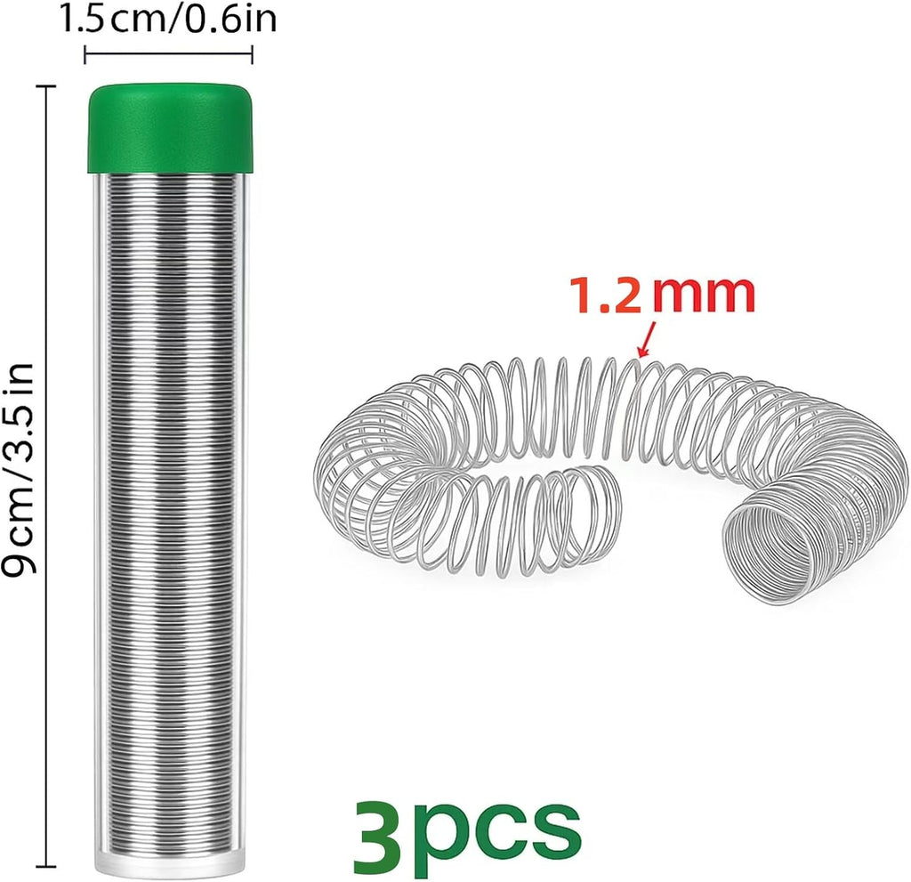 3Pcs Solder Wire Leadfree,High Purity Tin Rosin Core Solder for Electronic Electrical Soldering Components Repair,Low Residue (1.2mm 42g)