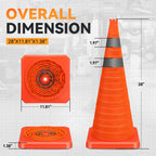 28" Collapsible Traffic Safety Cones, 2-Pack Reflective Orange | Heavy-Duty PVC, Weighted Base for Stability