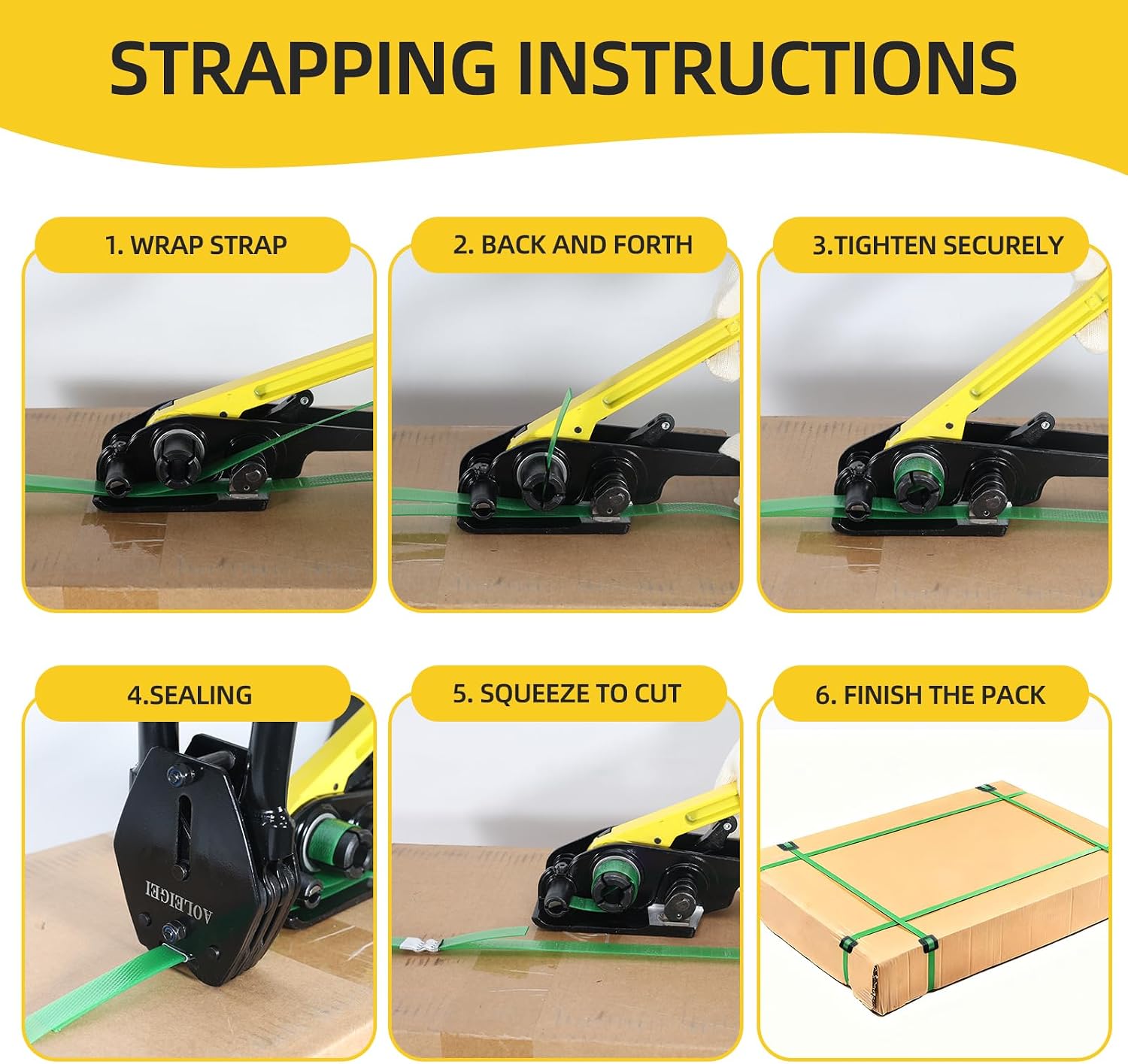Banding Strapping Kit, 5/8” x 1000’ Heavy Duty Pallet Strapping Kit >1500lbs Tensile Strength, Includes Banding Tool