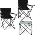 2 Pack Camping Chairs for Adults, Lawn Chairs with Table, Heavy Duty Folding Chairs for Outside Oversized & Comfy
