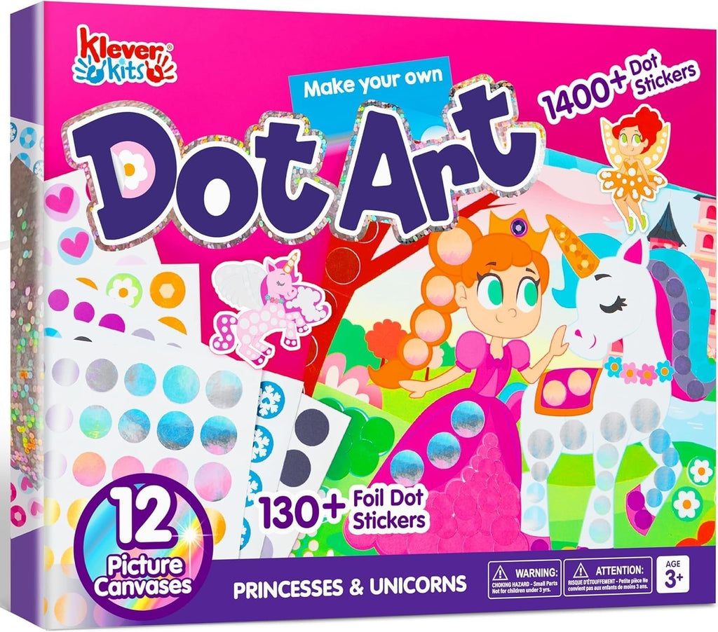 Dot Art Kit for Kids, No Mess Sticker for Toddlers 3-7, Craft Kits, DIY Creative Activity, Travel Toy, Birthday