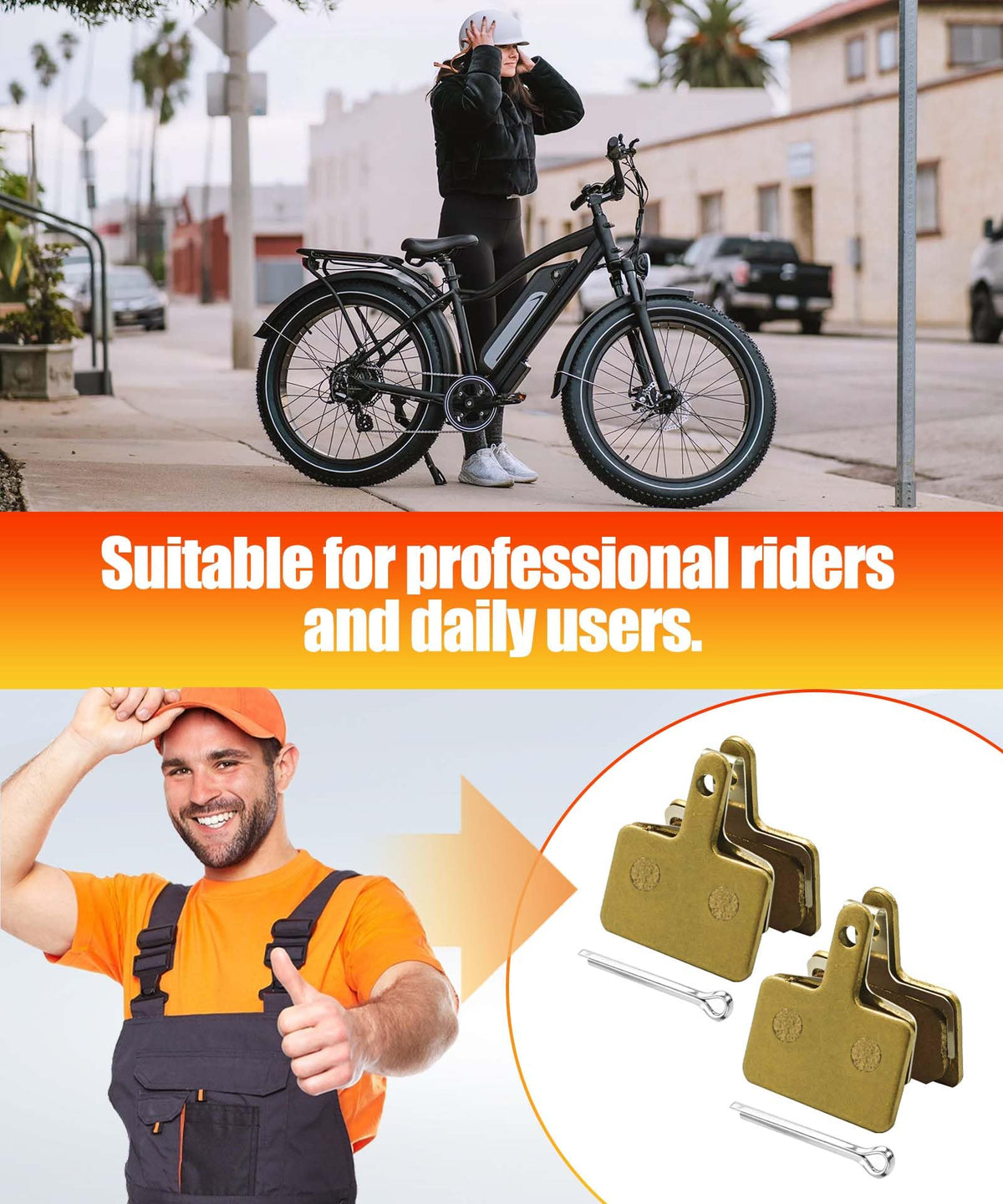 4 Pairs E-Bike Brake Pads