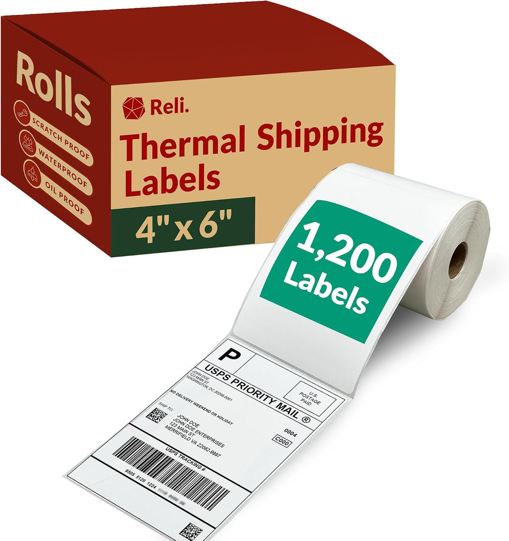 4x6 Thermal Shipping Labels Waterproof, Compatible with Rollo Zebra