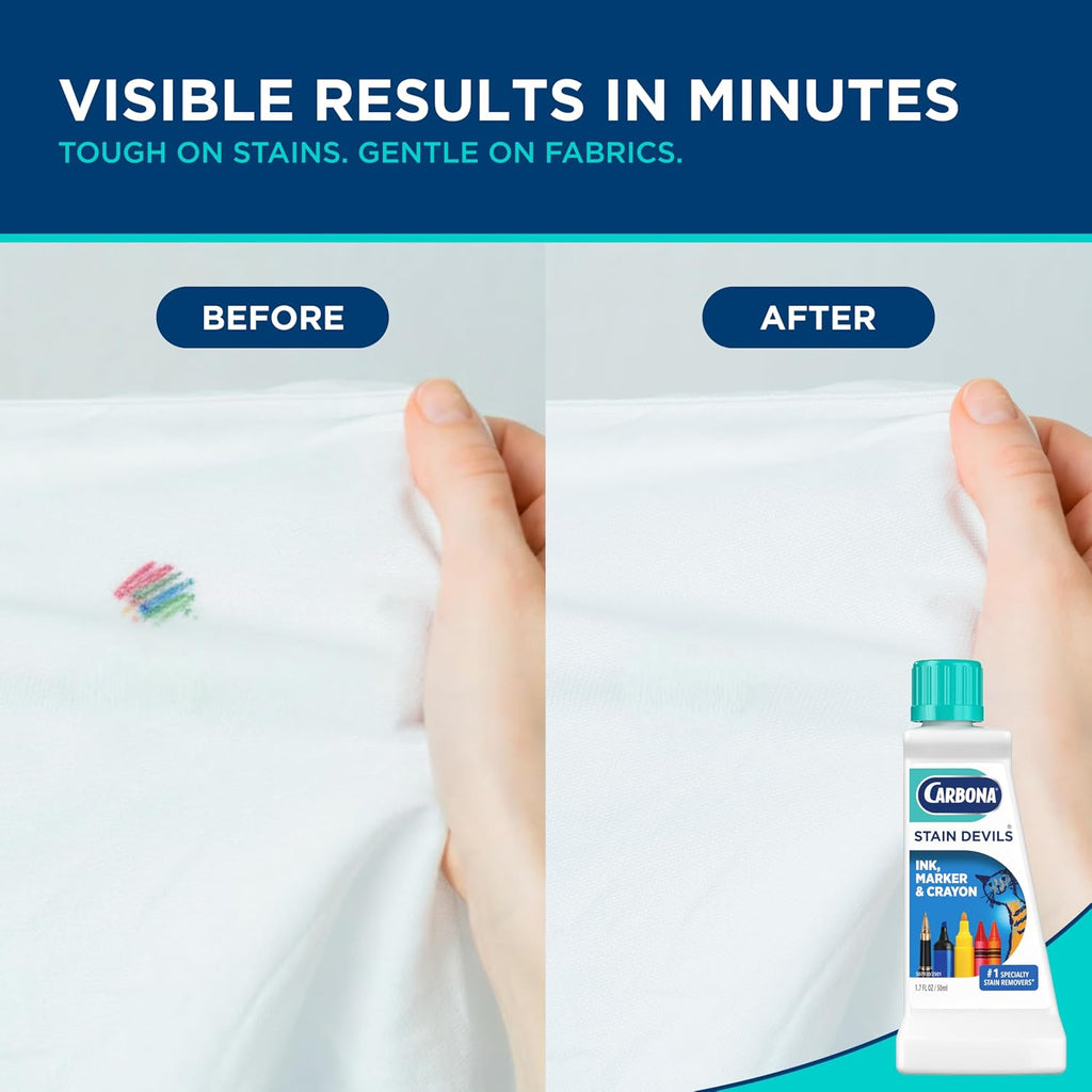 Stain Devils #3 | Ink, Marker & Crayon | Professional Strength Laundry Stain Remover | Multi-Fabric Cleaner | Safe On