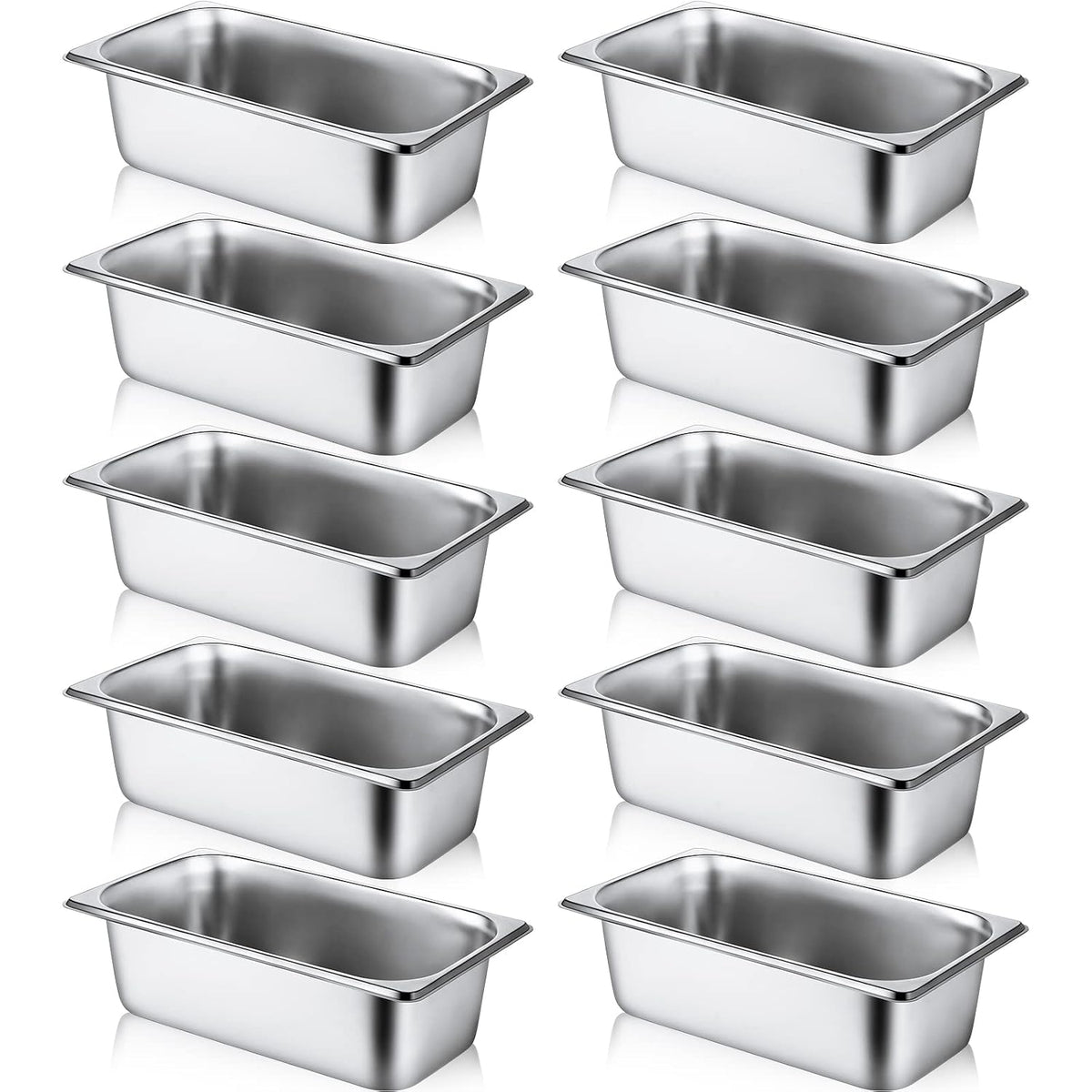 10 Pack Stainless Steel Steam Table Pans