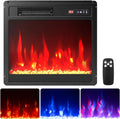 18 Inches Electric Fireplace Insert, 750W/1500W Fireplace Heater with Remote Control, Adjustable Flame Color &