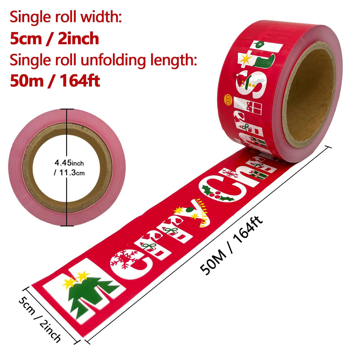 Christmas Flagging Caution Tape 2'' x 164ft x 2 Roll