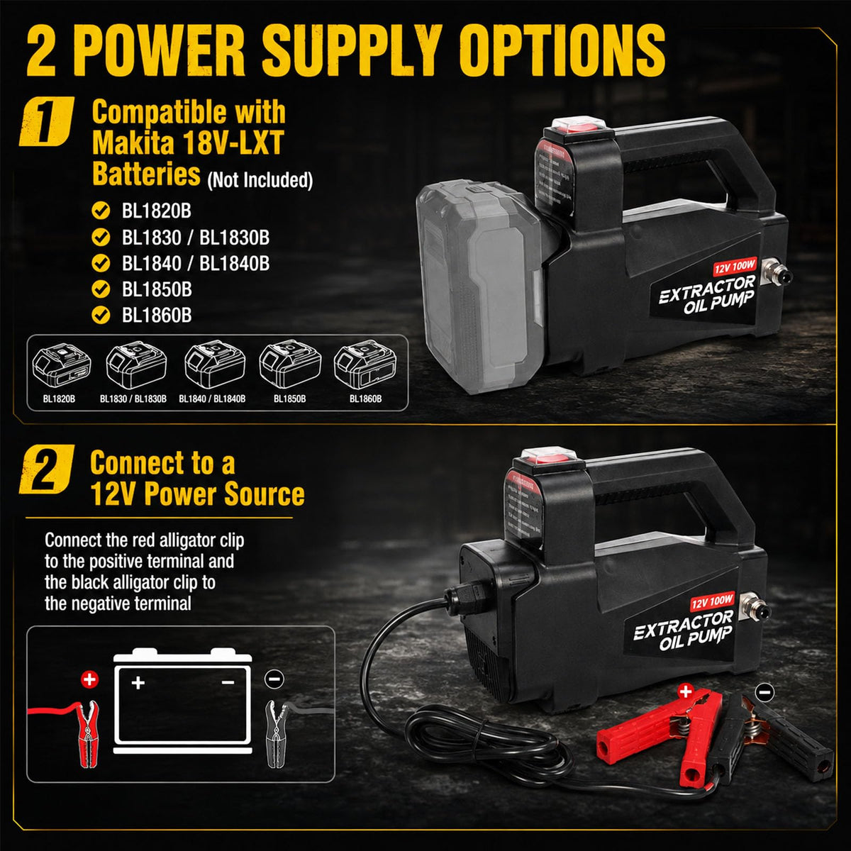 FACFUEL Oil Transfer Pump 12V 100W, Engine Oil Extractor Pump