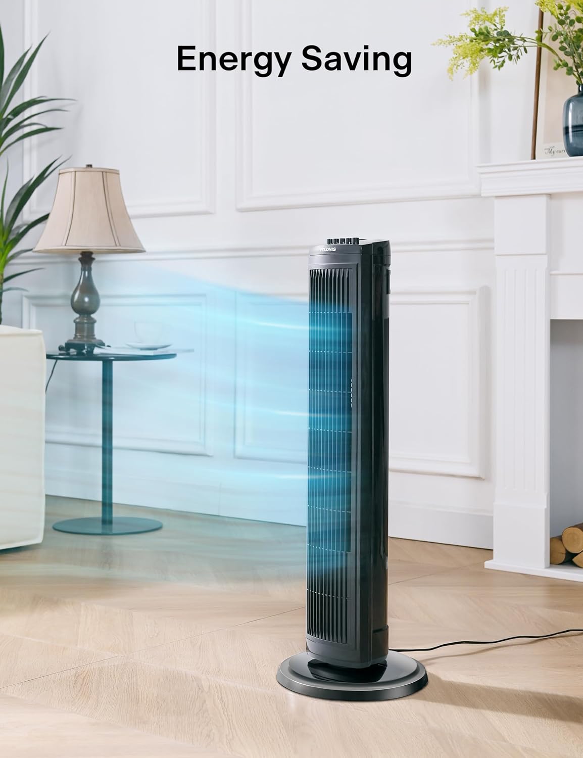 30 Inch Tower Fan for Bedroom, Quiet Oscillating Standing Fan with 3 Speeds, Portable Cooling Fan for Home Office