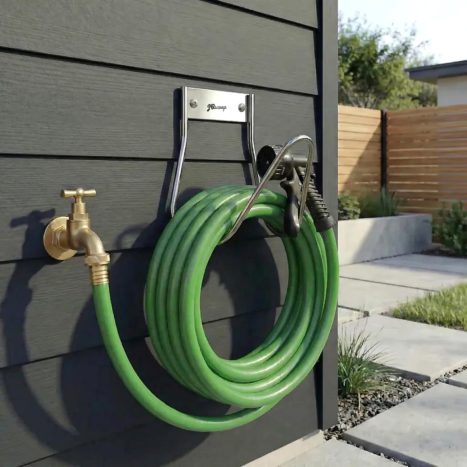 Garden Hose Holder Stainless Steel Small Wall Mount Garden Hose Hook, Ideal for Water, Air, Hydraulic Hose, Ropes