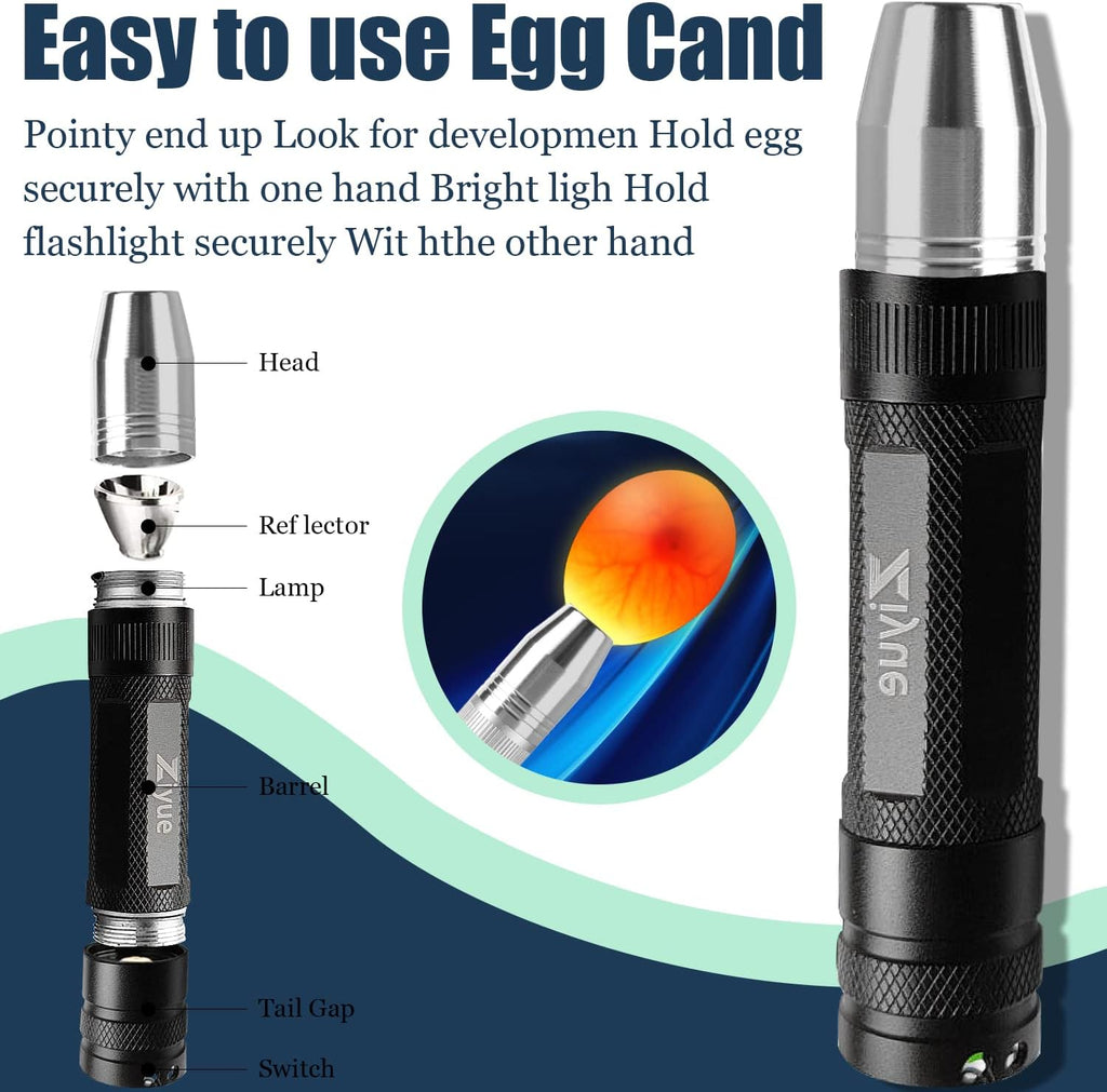 Egg Candler Light Rechargeable USB Eggs Candling Tester