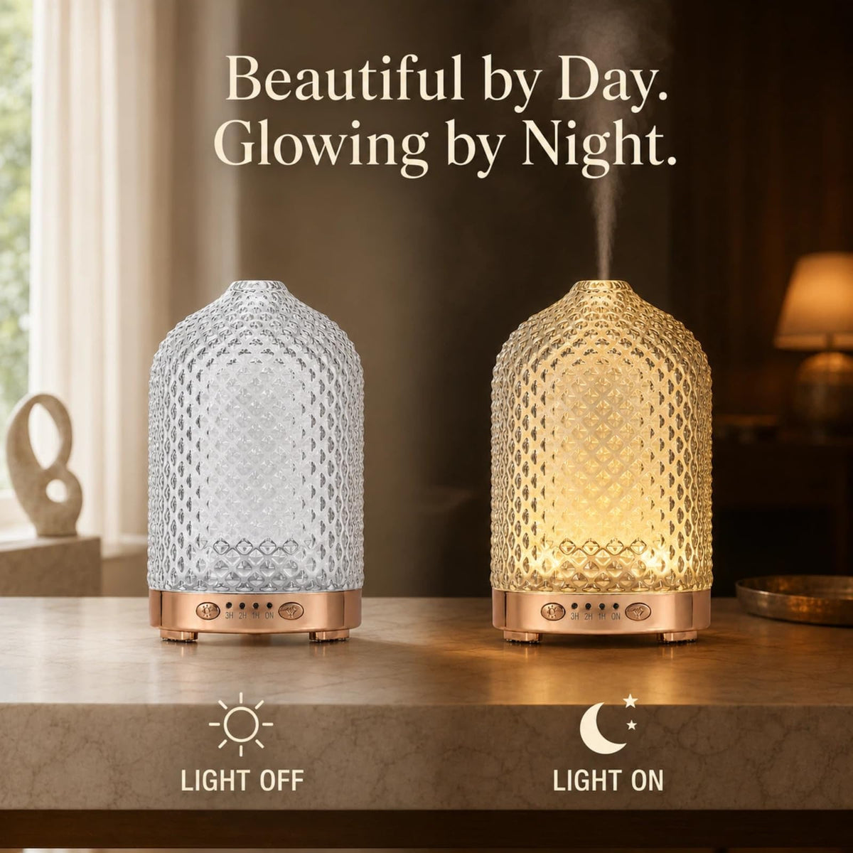 Essential Oil Diffuser for Home, 120ML Dimond Glass