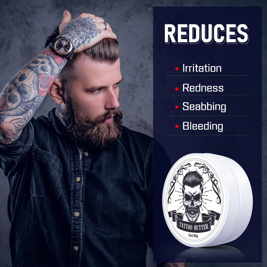 Tattoo Butter Aftercare Cream, Tattoo Care Balm for Before, During, After Tattoo Process, Safe, Natural Tattoo