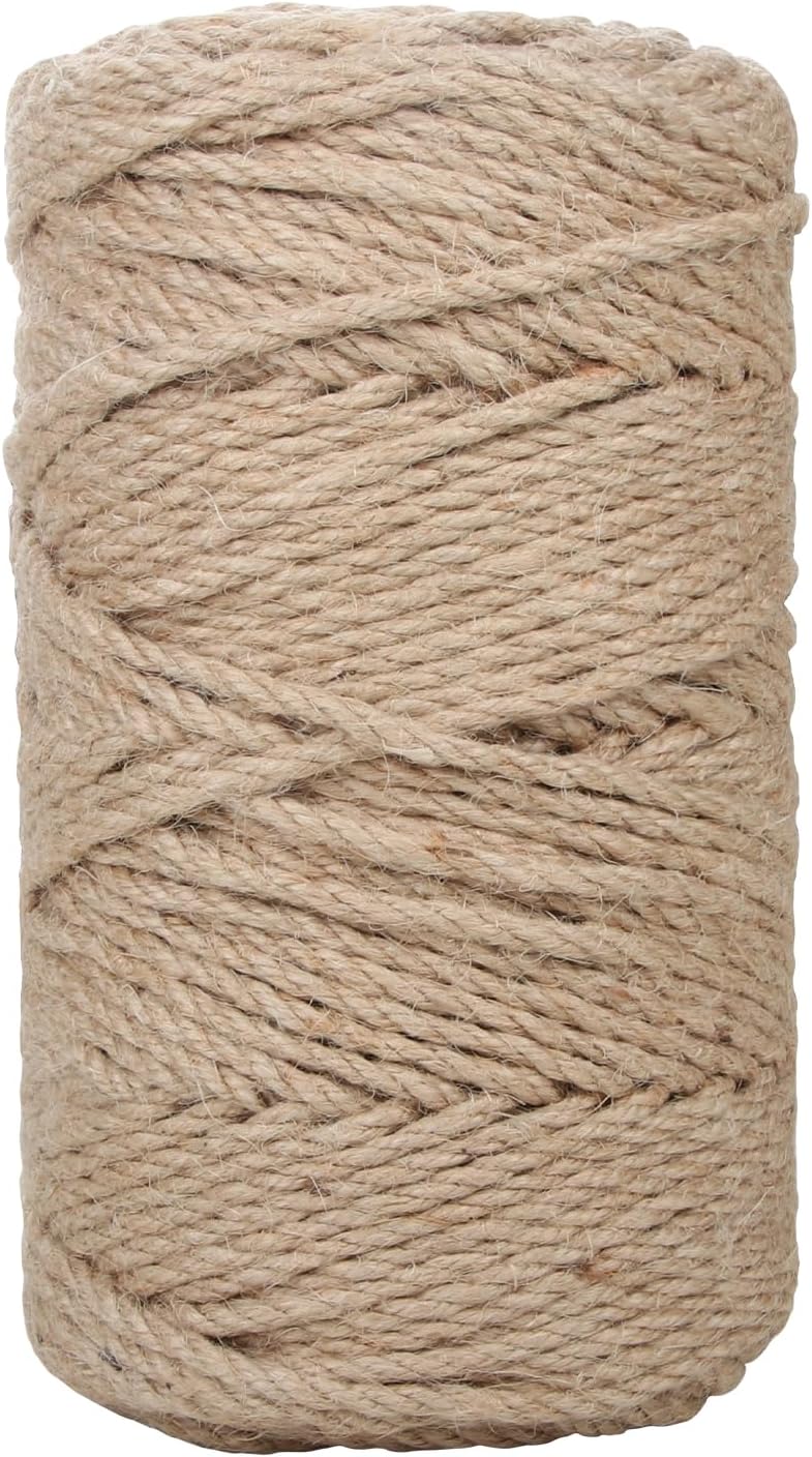 Jute Twine 3mm x 109yd 3 Strand, Munzong Natural String for Crafts