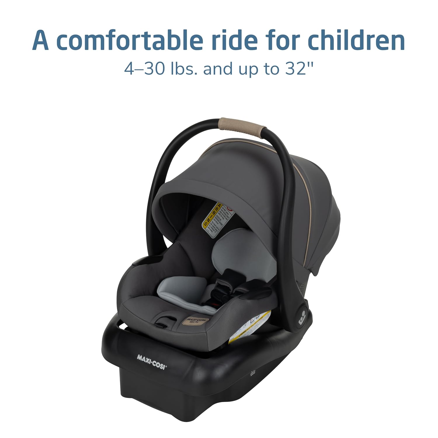 Mico Pro Baby Infant Car Seat with Base, Ventilated Chair, Soft Headrest Pad, Easy-Install Latch, Adjustable Belt