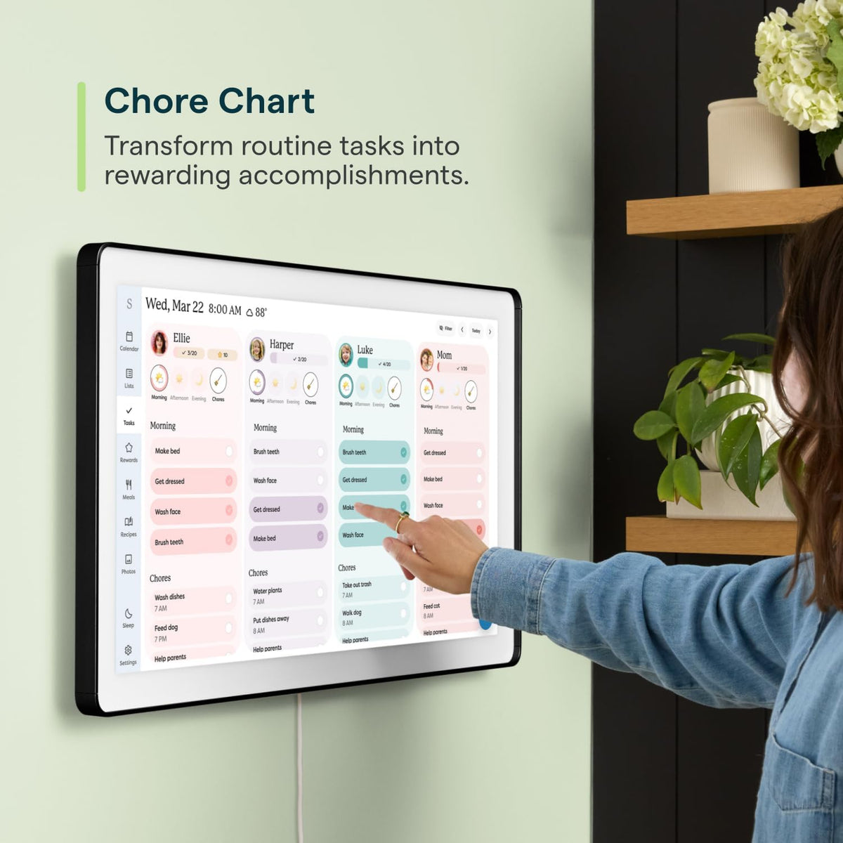 Calendar Max – 27" Digital Calendar & Chore Chart, Charcoal