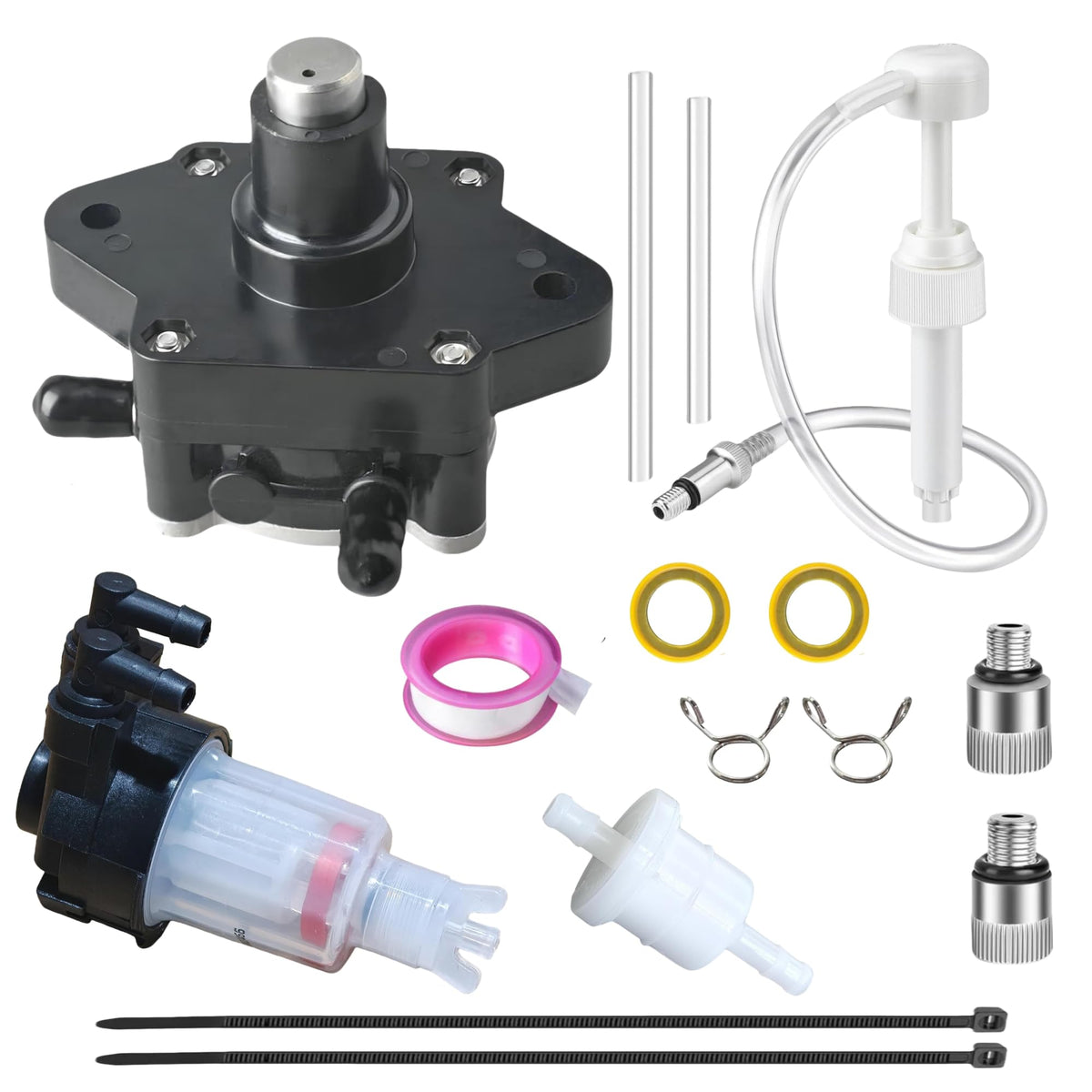 JLM MARINE 3H8040001M Fuel Pump & 369022300M Filter for Tohatsu 9.9-20 HP
