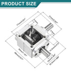 uxcell 1M 20T Gear Box 90 Degree 1:1 Single Output Right Shaft