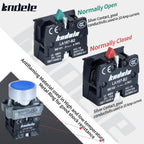 2Pcs 10Amp 22MM Momentary Push Button Switch Blue 1NO 1NC SPDT Metal Button IP65 Waterproof 7/8" Hole