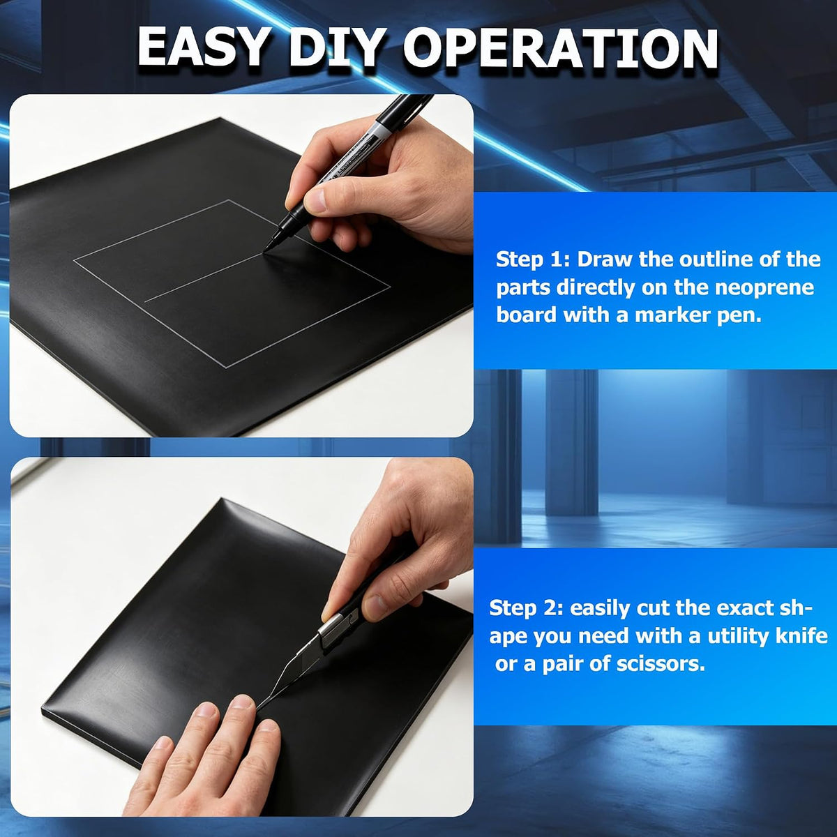 Neoprene Rubber Sheet, Rubber Gasket Material 1mm&1.4mmx11.8 x11