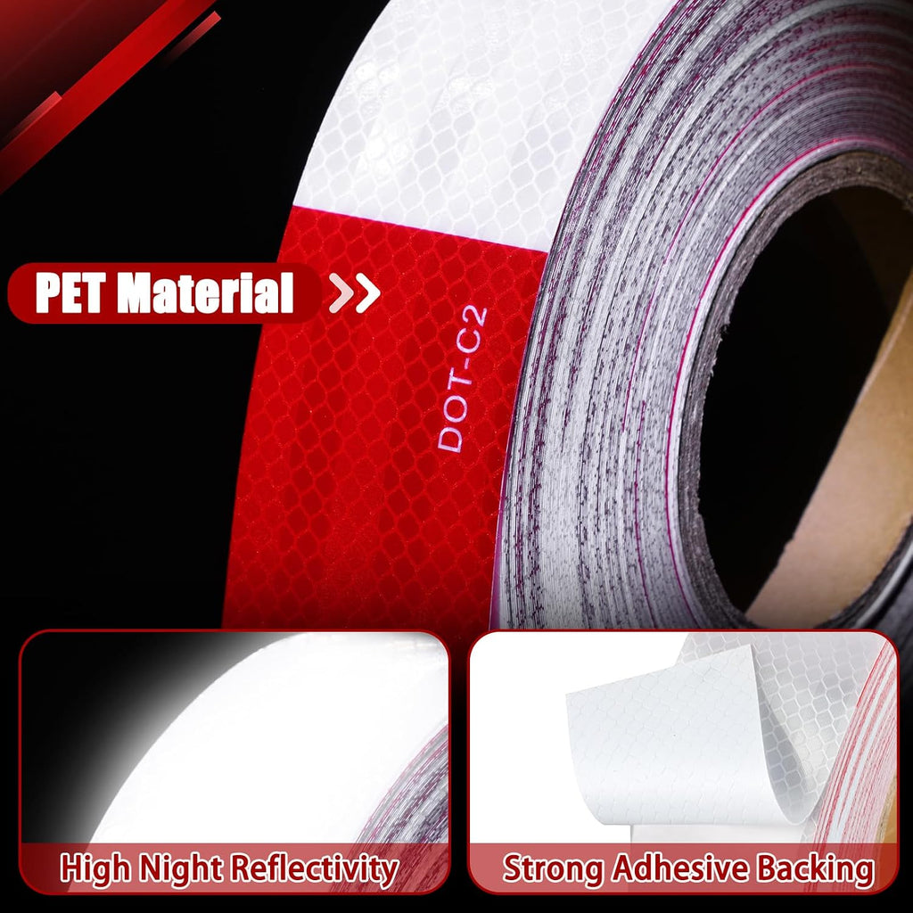 2" x150' DOT-C2 Reflective Tape, 11" Red/7" White